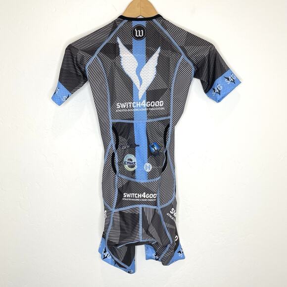 Wattie Ink Triathlon Suit Womens XS Switch4good Tri Blue Gray - Picture 4 of 8